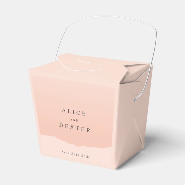 Modern Simple Blush Wedding Favor Boxes (Front Side)