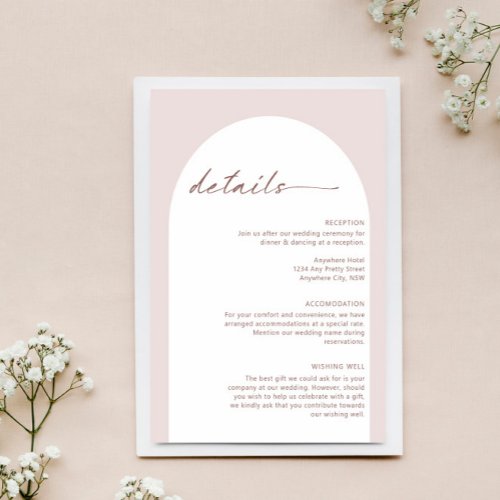 Modern Simple Bohemian Arch Details Enclosure Card