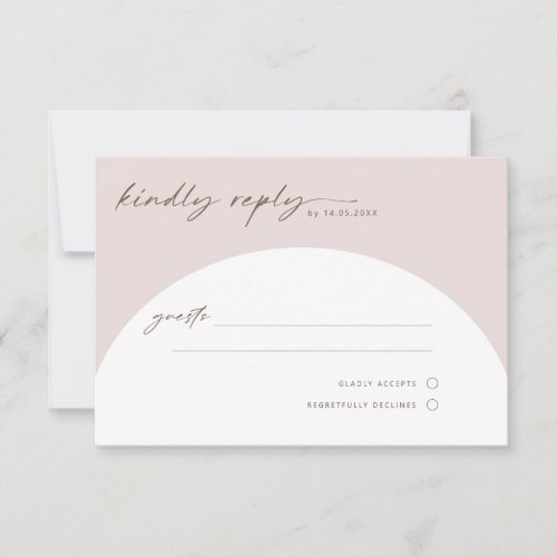 Modern Simple Bohemian Arch RSVP Reply Card