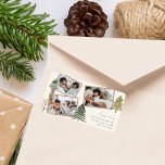Modern Simple Boho Multiphoto Christmas Pine Tree  Label<br><div class="desc">A modern and elegant boho Christmas greeting return address label featuring three lovely photos of your family in an unusual collage embellished with hand painted watercolor pine trees. (The placement photos are from Pexels photographed by Ketut Subiyanto and for sample only. Kindly replace it with your own.)</div>