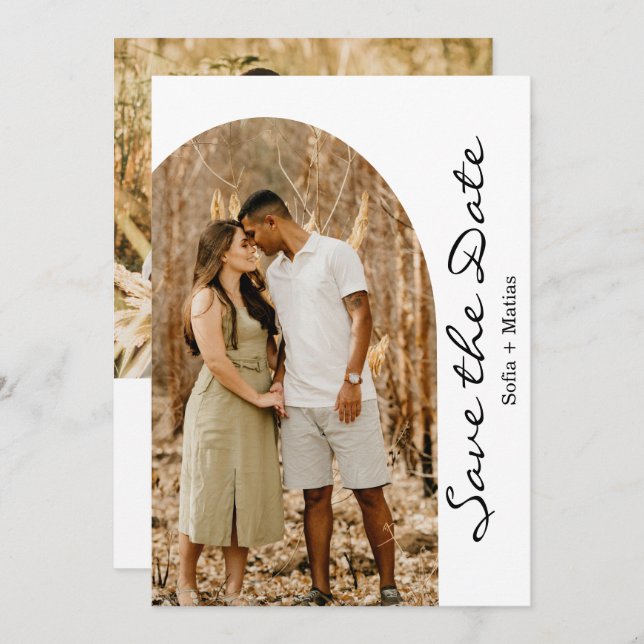 Modern Simple Boho Save the Date Card (Front/Back)