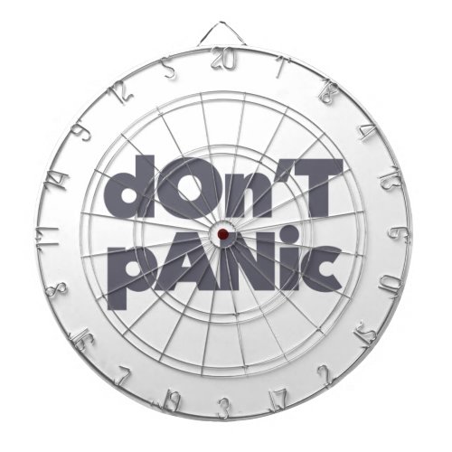 Modern simple bold cool graphic of Dont Panic Dart Board