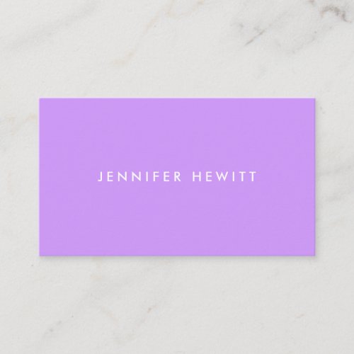 Modern simple bold purple professional minimalist business card