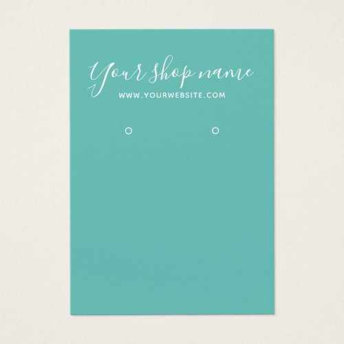 Modern simple bold teal earring display card