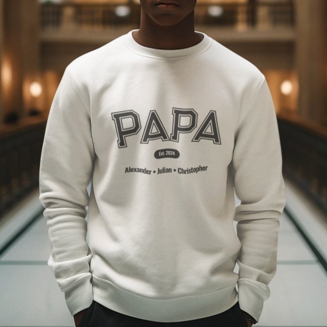 Modern Simple Bold Typography Papa Sweatshirt (Creator Uploaded)