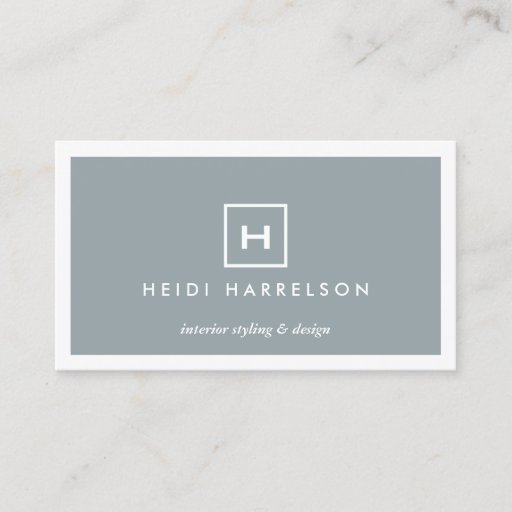 Customizable MODERN &amp; SIMPLE BOX LOGO in SLATE BLUE Business Card