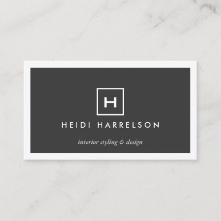 Modern & Simple Box Logo W/ Your Initial/monogram Business Card