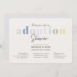 Modern Simple Boy Adoption Baby Shower Invitation