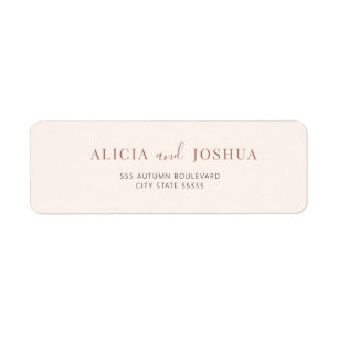 Modern simple bride and groom ivory return address label