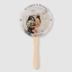Modern Simple Bride and Groom Photo Wedding Favor Hand Fan