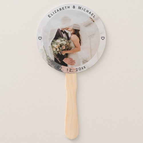 Modern Simple Bride and Groom Photo Wedding Favor  Hand Fan