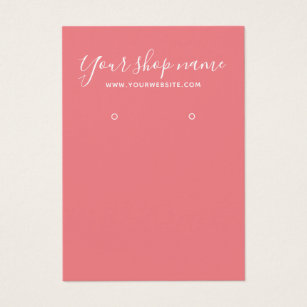Modern simple bright coral earring display card