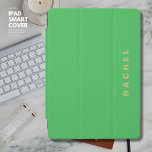 Modern Simple Bright Green and Gold Personalized iPad Air Cover<br><div class="desc">Protect your iPad with this modern and simple bright green cover featuring stylish personalization in a gold tone bold font.</div>
