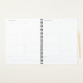 Modern Simple Brushed Metallic Purple Monogram Pla Planner | Zazzle