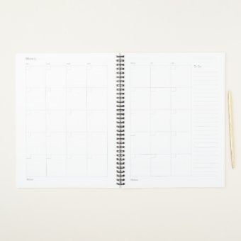 Modern Simple Brushed Metallic Purple Monogram Pla Planner | Zazzle