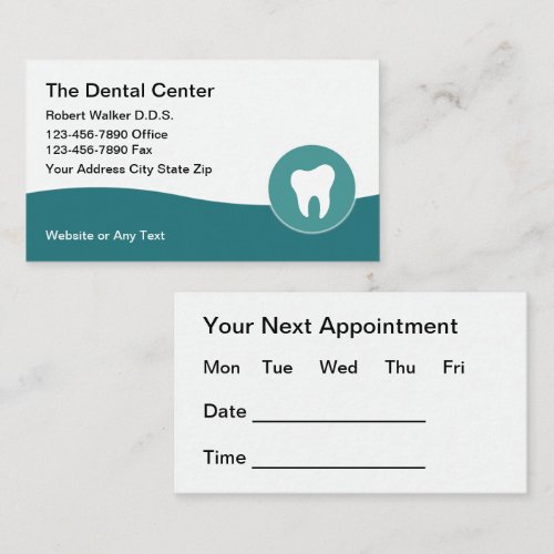 Modern Simple Budget Dental Appointment Cards