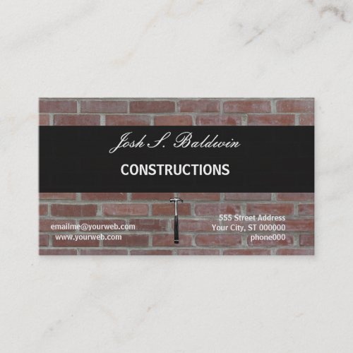 Business Card Brick Wall Construction