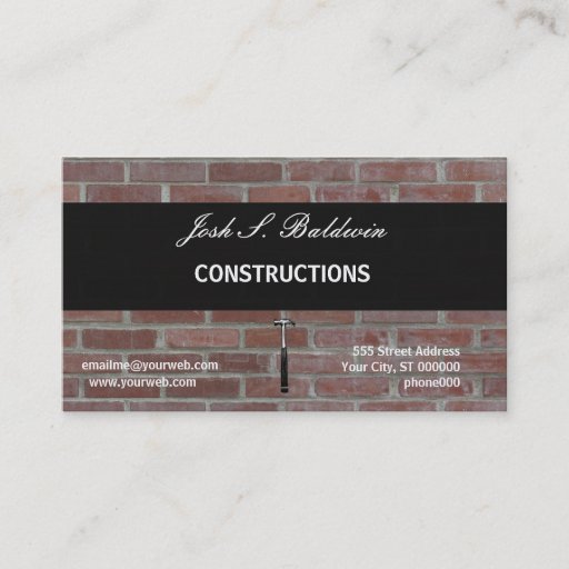 Customizable Business Card Brick Wall Construction