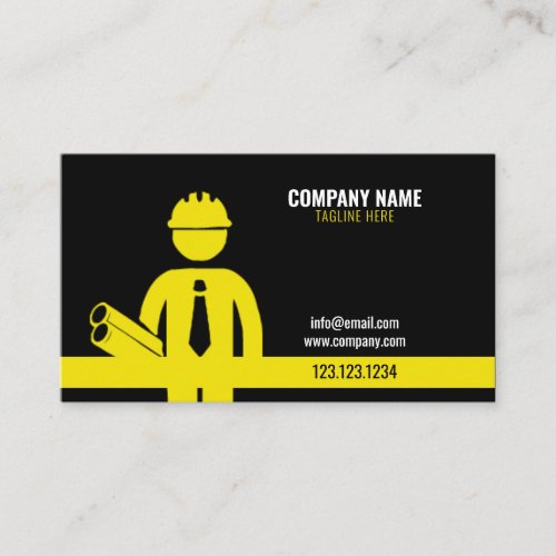 Modern Simple Building Construction Company Business Card