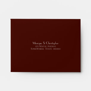 Modern Simple Burgundy Self Addressed Envelope