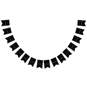 Modern Simple Business Corporate Logo Brand, Black Bunting Flags