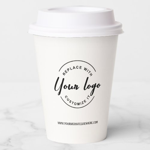 Modern Simple business logo and QR code Paper Cups