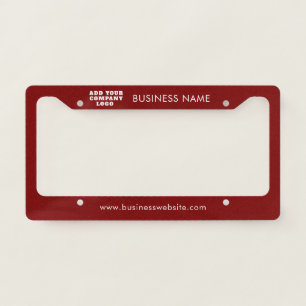 Modern Simple Business Logo Custom License Plate Frame