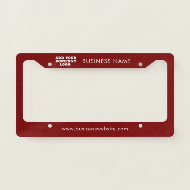Modern Simple Business Logo Custom License Plate Frame (Front)