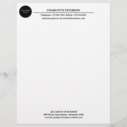 Modern Simple Business Logo  Letterhead