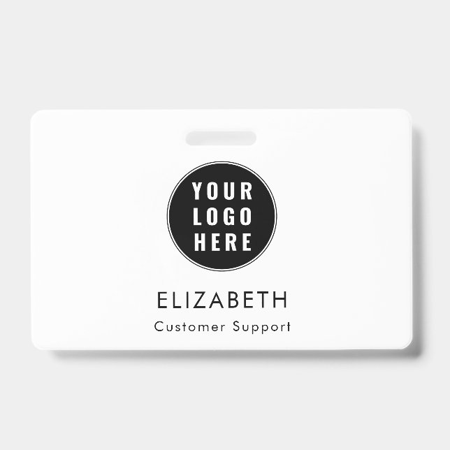 Modern Simple Business Logo Manager Custom Badge (Front)