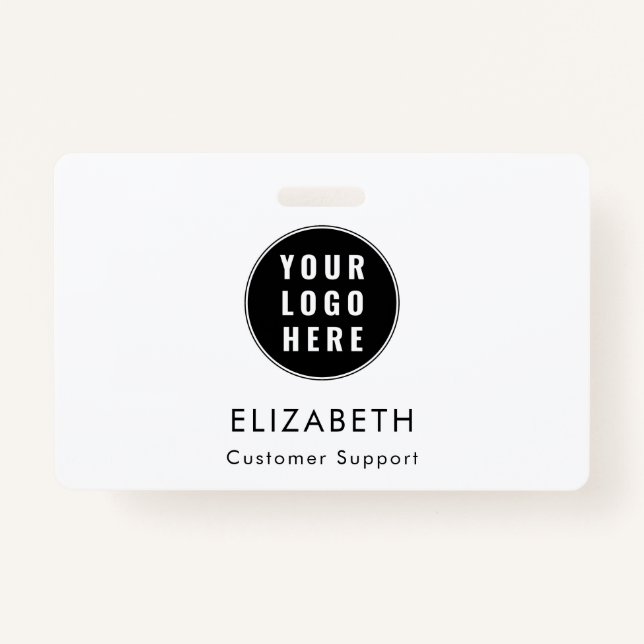 Modern Simple Business Logo Manager Custom Badge (Front)