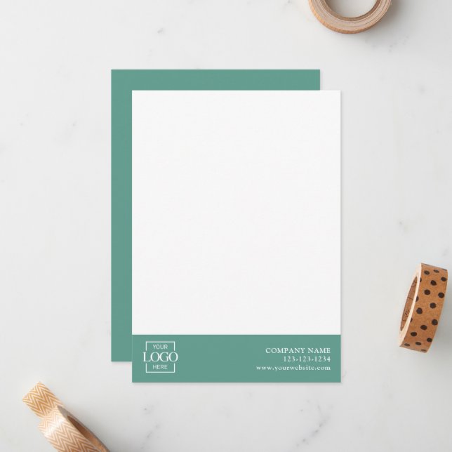 Modern Simple Business Logo Professional Editable Note Card (Front/Back In Situ)