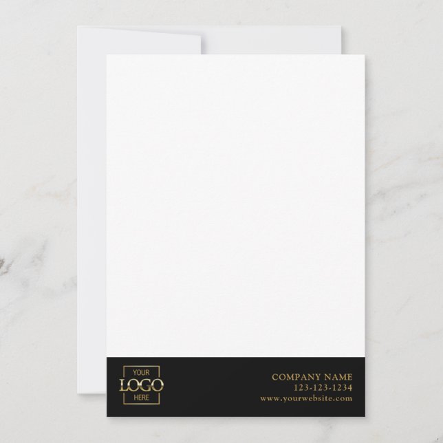 Modern Simple Business Logo Professional Editable Note Card (Front)