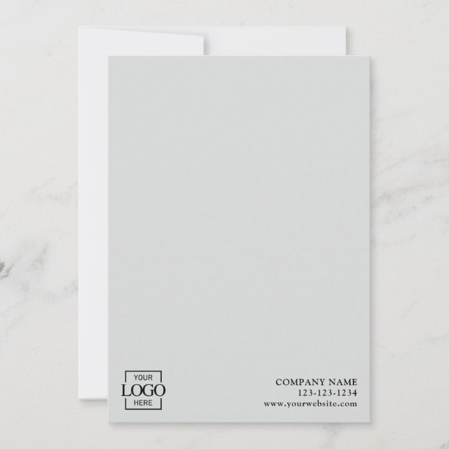 Modern Simple Business Logo Professional Editable Note Card (Front)