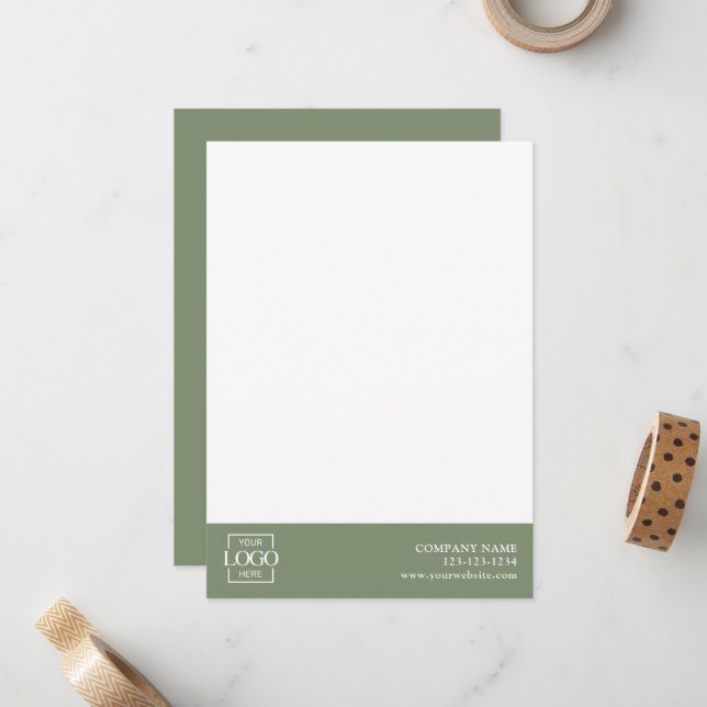 Modern Simple Business Logo Professional Editable Note Card (Front/Back In Situ)