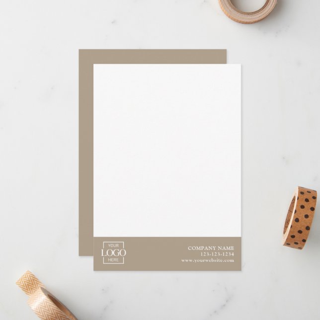 Modern Simple Business Logo Professional Editable Note Card (Front/Back In Situ)