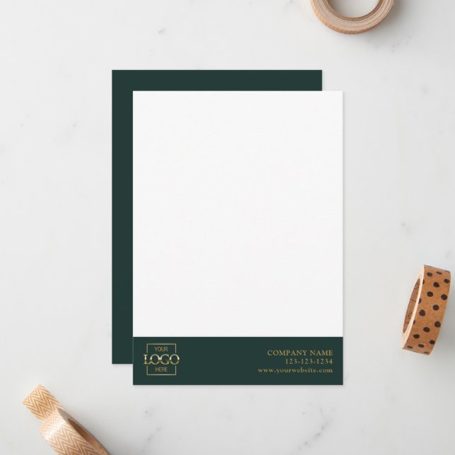 Modern Simple Business Logo Professional Editable Note Card (Front/Back In Situ)