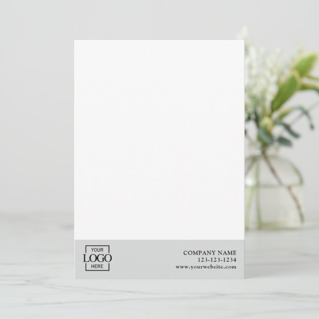 Modern Simple Business Logo Professional Editable Note Card (Standing Front)