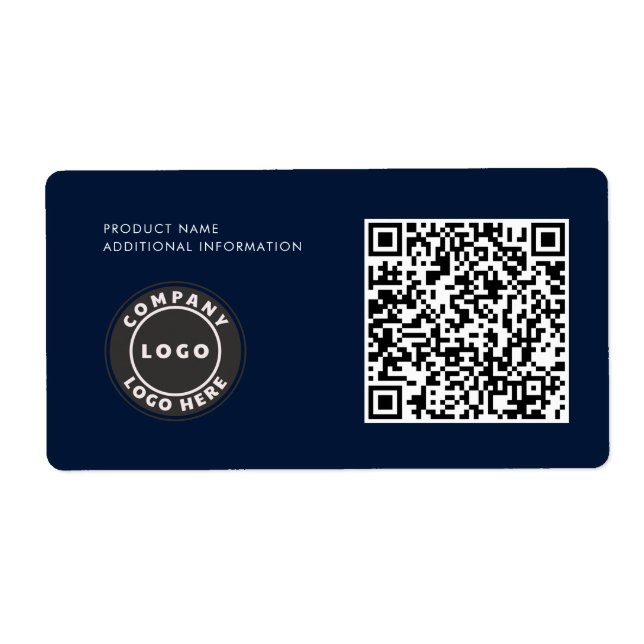 Modern Simple Business Logo QR Code Product ID Label (Front)