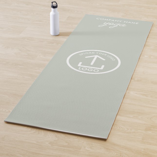 Modern Simple Business Logo Sage Green Gym Yoga Mat (In Situ)