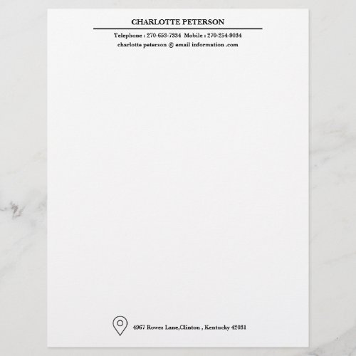 Modern Simple Business or Personal  Letterhead