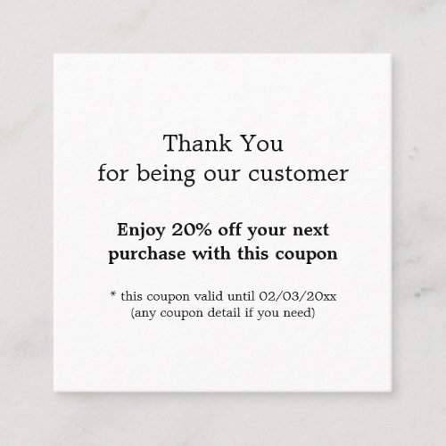 Modern Simple Business Thank You Discount Card