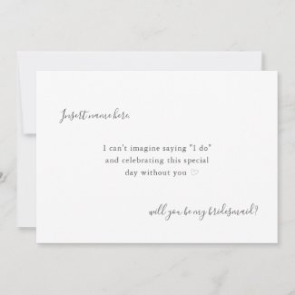 Modern Simple Calligraphy Bridesmaid Proposal