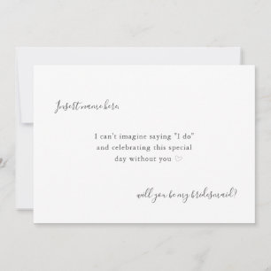Modern Simple Calligraphy Bridesmaid Proposal Card