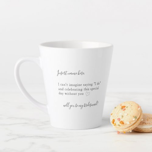 Modern Simple Calligraphy Bridesmaid Proposal Latte Mug