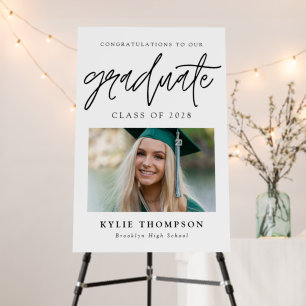 Modern Simple Calligraphy Graduation Photo Foam Board