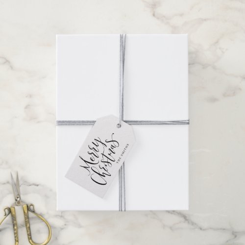 Modern Simple Calligraphy Merry Christmas Gift Tags