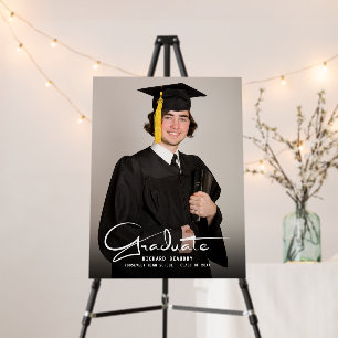 Modern Simple Calligraphy Photo Graduation Foam Board