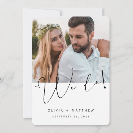 Modern Simple Calligraphy Photo Wedding Save The Date