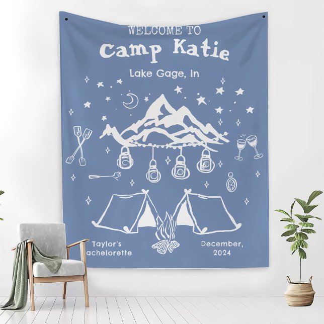 Modern Simple Camp Bachelorette Party  Fleece Blanket (Creator Uploaded)